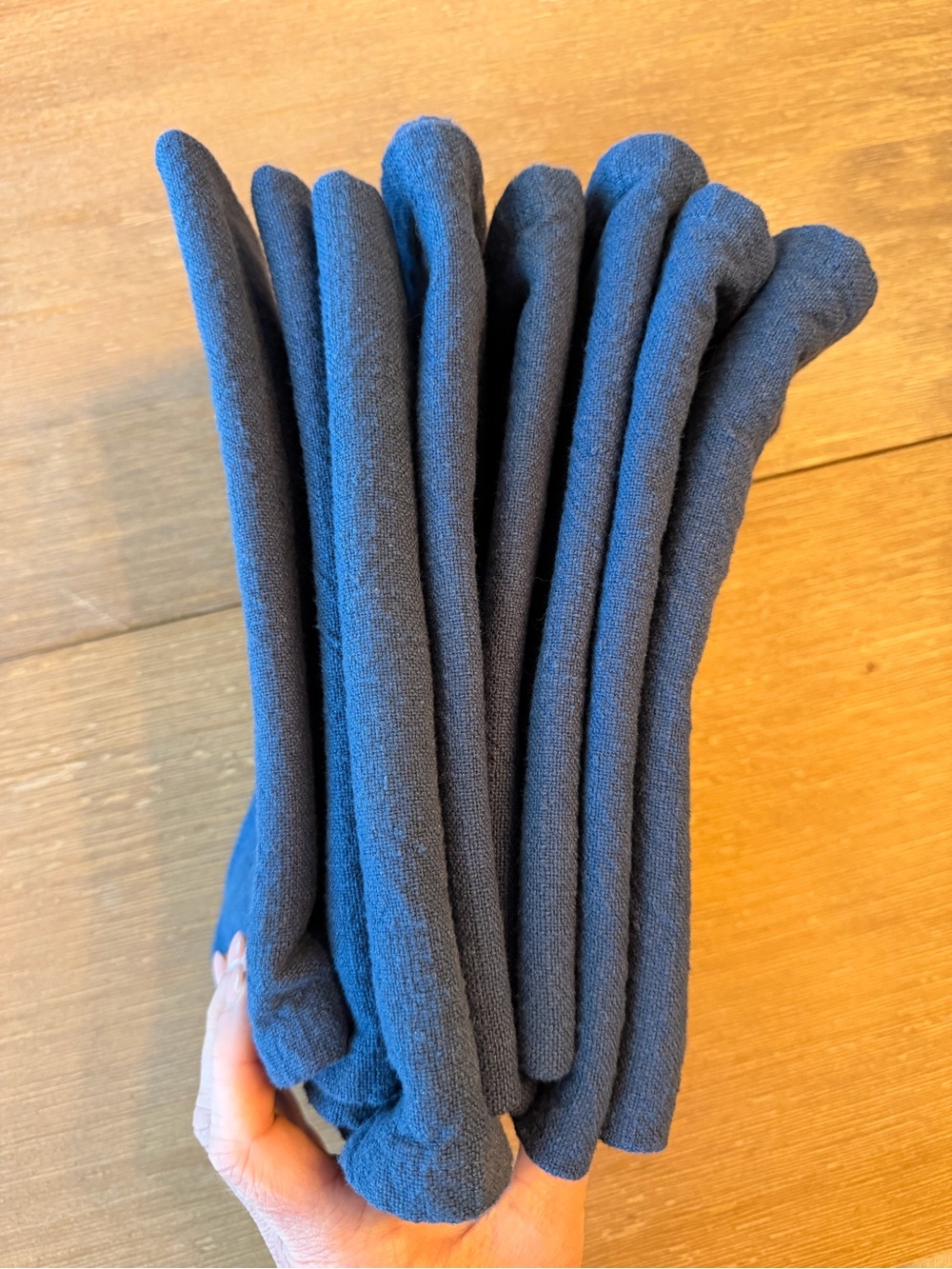 Bundle of 8 Pottery Barn 20 X 20 Square Cotton Napkins Navy